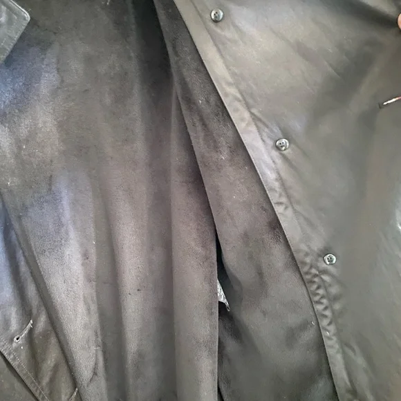 🎉🎉HP🎉🎉 Dana Buchman black all-season belted trench coat style size M - Picture 8 of 10